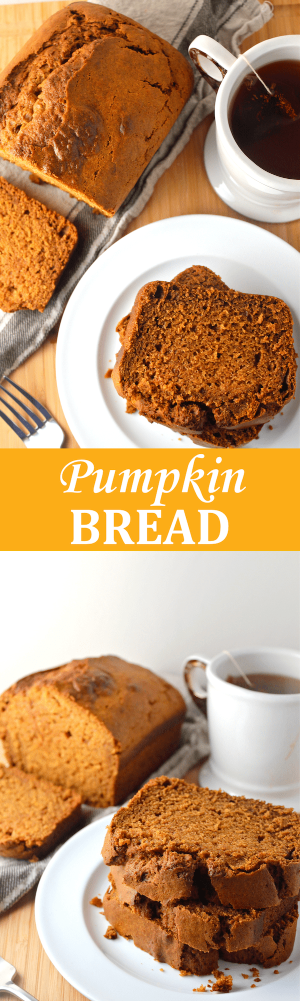 This Pumpkin Bread is packed with fragrant spices and vanilla - enjoy a thick slice for the perfect fall breakfast! | The Millennial Cook #fallrecipe #pumpkin #pumpkinbread #cinnamon #breakfast #brunch