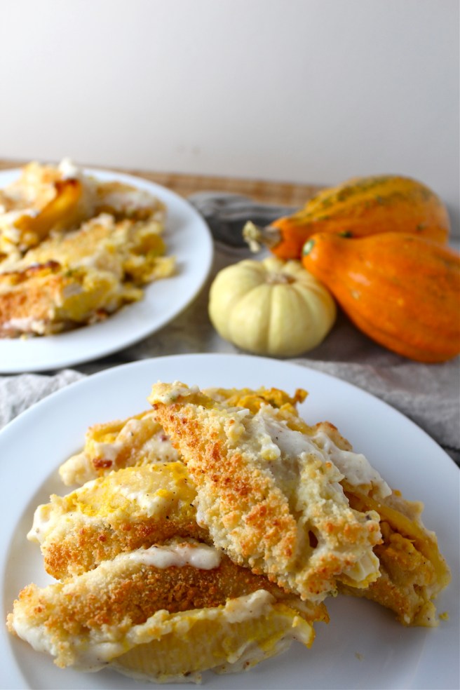 I can’t get over these Pumpkin & Ricotta Stuffed Shells - the most amazing fall comfort food! | The Millennial Cook #fallrecipe #pasta #pumpkin #ricotta #sage #italian