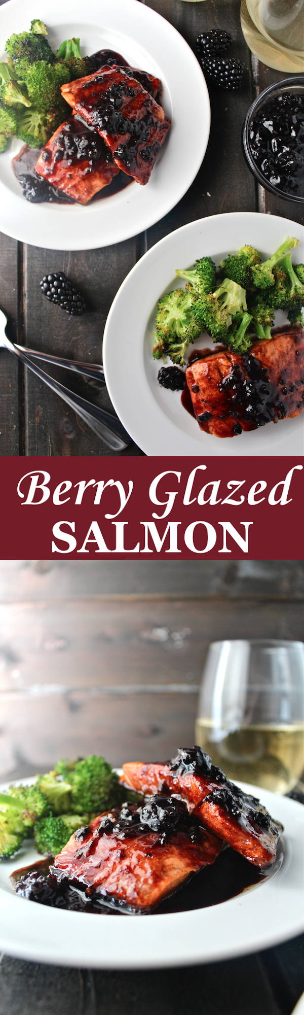 This Berry Glazed Salmon features a sweet sauce made with blackberry jam and white wine - my favorite way to prepare my favorite fish! | The Millennial Cook #salmon #blackberry