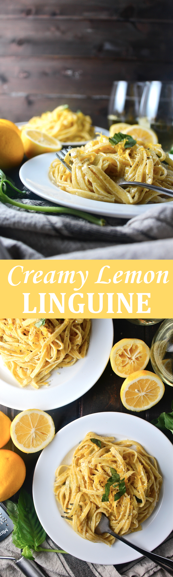 This Creamy Lemon Linguine - with a rich, tart, vibrant sauce - is so simple and satisfying! | The Millennial Cook #winterrecipe #pasta #lemon #creamsauce #italian