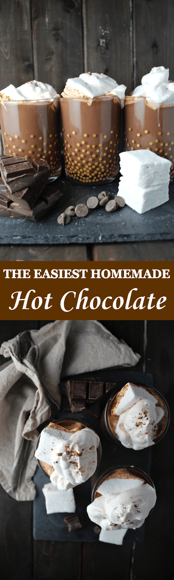 This Easy Homemade Hot Chocolate is rich, creamy, sweet, and loaded with chocolate! | The Millennial Cook #winterrecipe #hotchocolate #chocolate