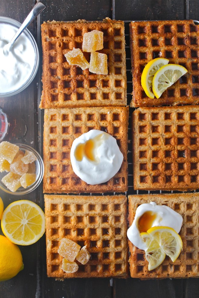 These Lemon Ginger Waffles are warm, sweet, tart, and spicy - the perfect breakfast for a cozy winter weekend at home! | The Millennial Cook #winterrecipe #waffles #breakfast #brunch #lemon #ginger