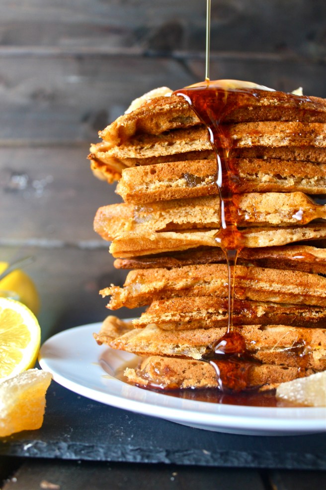 These Lemon Ginger Waffles are warm, sweet, tart, and spicy - the perfect breakfast for a cozy winter weekend at home! | The Millennial Cook #winterrecipe #waffles #breakfast #brunch #lemon #ginger