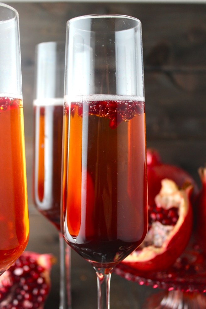 This Pomegranate Champagne Sparkler is the perfect sweet, tart, and bubbly celebration cocktail! | The Millennial Cook #champagne #cocktail #pomegranate