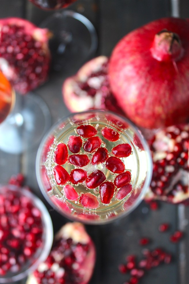 This Pomegranate Champagne Sparkler is the perfect sweet, tart, and bubbly celebration cocktail! | The Millennial Cook #champagne #cocktail #pomegranate