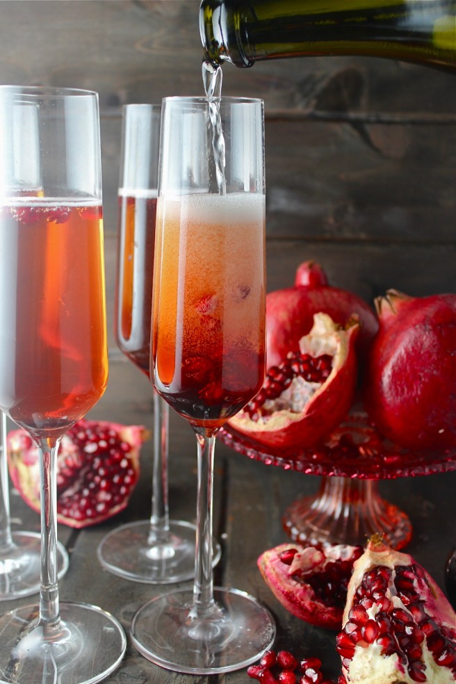 This Pomegranate Champagne Sparkler is the perfect sweet, tart, and bubbly celebration cocktail! | The Millennial Cook #champagne #cocktail #pomegranate