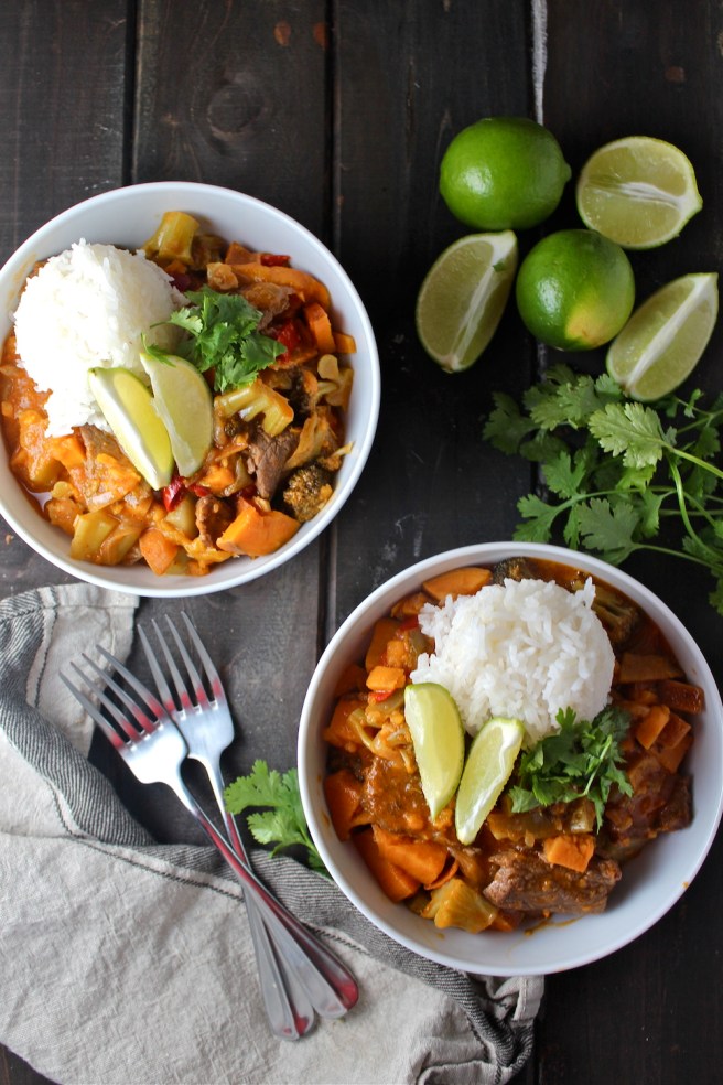 This Red Thai Beef Curry is an easy savory and delicious version of one of my favorite restaurant dishes! | The Millennial Cook #thaifood #curry #thaicurry #asian