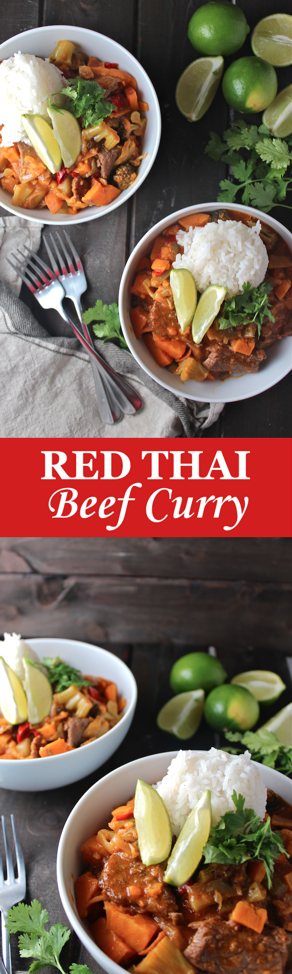 This Red Thai Beef Curry is an easy savory and delicious version of one of my favorite restaurant dishes! | The Millennial Cook #thaifood #curry #thaicurry #asian