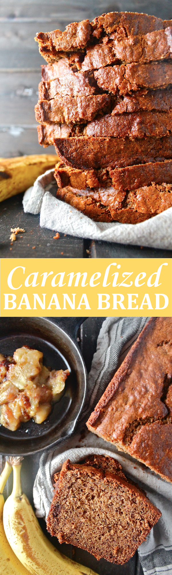 This Caramelized Banana Bread is stuffed with sweet, caramelized bananas for a fun and delicious update on the breakfast classic! | The Millennial Cook #breakfast #brunch #banana #bananabread