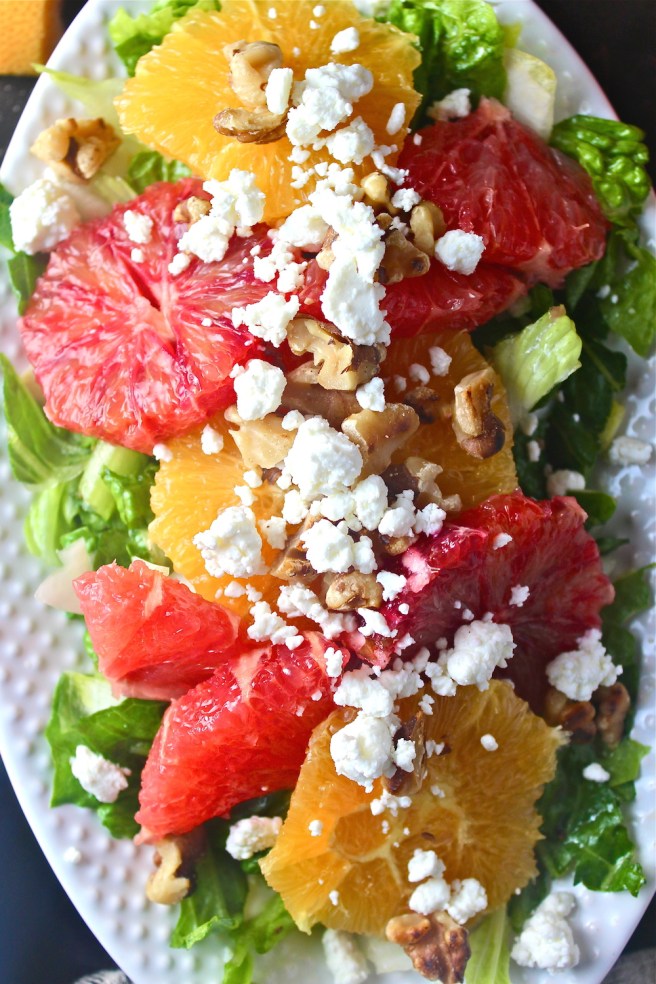 This elegant Citrus & Endive Salad is vibrantly flavored with oranges, grapefruits, and bitter endive! | The Millennial Cook #winterrecipe #salad #citrus #orange #grapefruit #endive