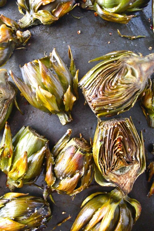 These Roasted Baby Artichokes with Lemon Mayonnaise are a delicious savory, tart, and creamy appetizer that’s perfect for spring! | The Millennial Cook #springrecipe #appetizer #artichoke