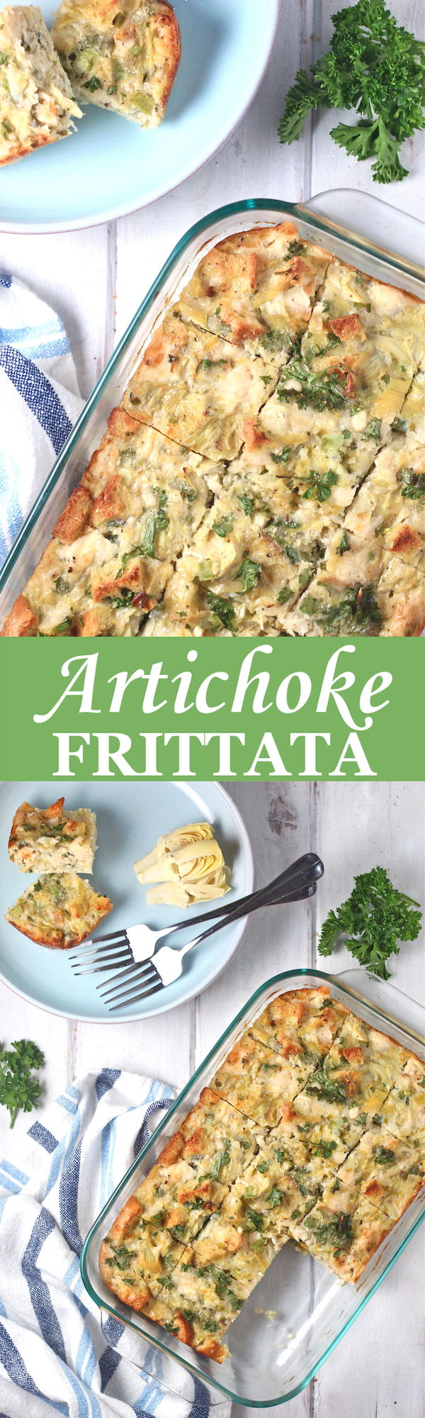 This light and savory Artichoke Frittata is the perfect addition to spring brunch! | The Millennial Cook #springrecipe #eggs #frittata #artichoke