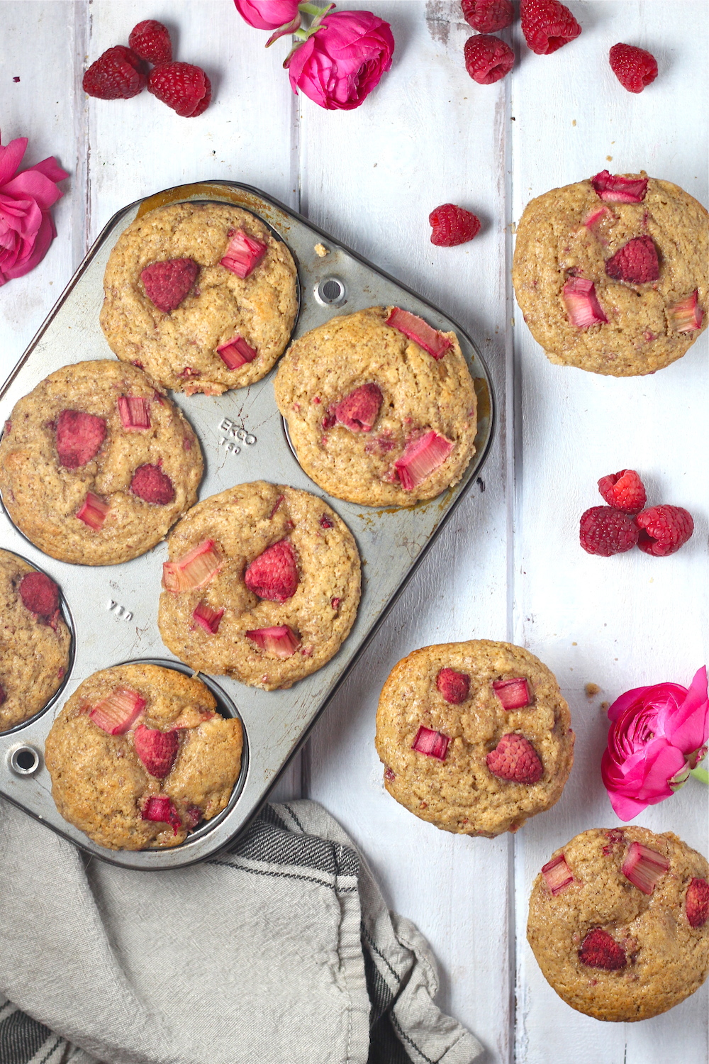 Rhubarb Raspberry Muffins Raspberry Rhubarb Flax Muffins | The Millennial Cook