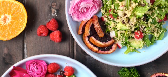 This flavorful Spring Couscous Salad is filled with peppery arugula, fresh raspberries, and crunchy vegetables! | The Millennial Cook #spring #springrecipe #salad #couscous