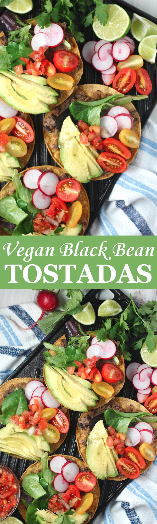 These Vegan Black Bean Tostadas are an easy homemade dinner to satisfy any Mexican craving! | The Millennial Cook #mexican #tostada #avocado #vegetarian #vegan